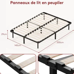 Teeno Dewinner Sommier à Lattes sur Pieds, Lit 2x13 Lattes, 7 Pieds Inclus, 140x200CM Discount