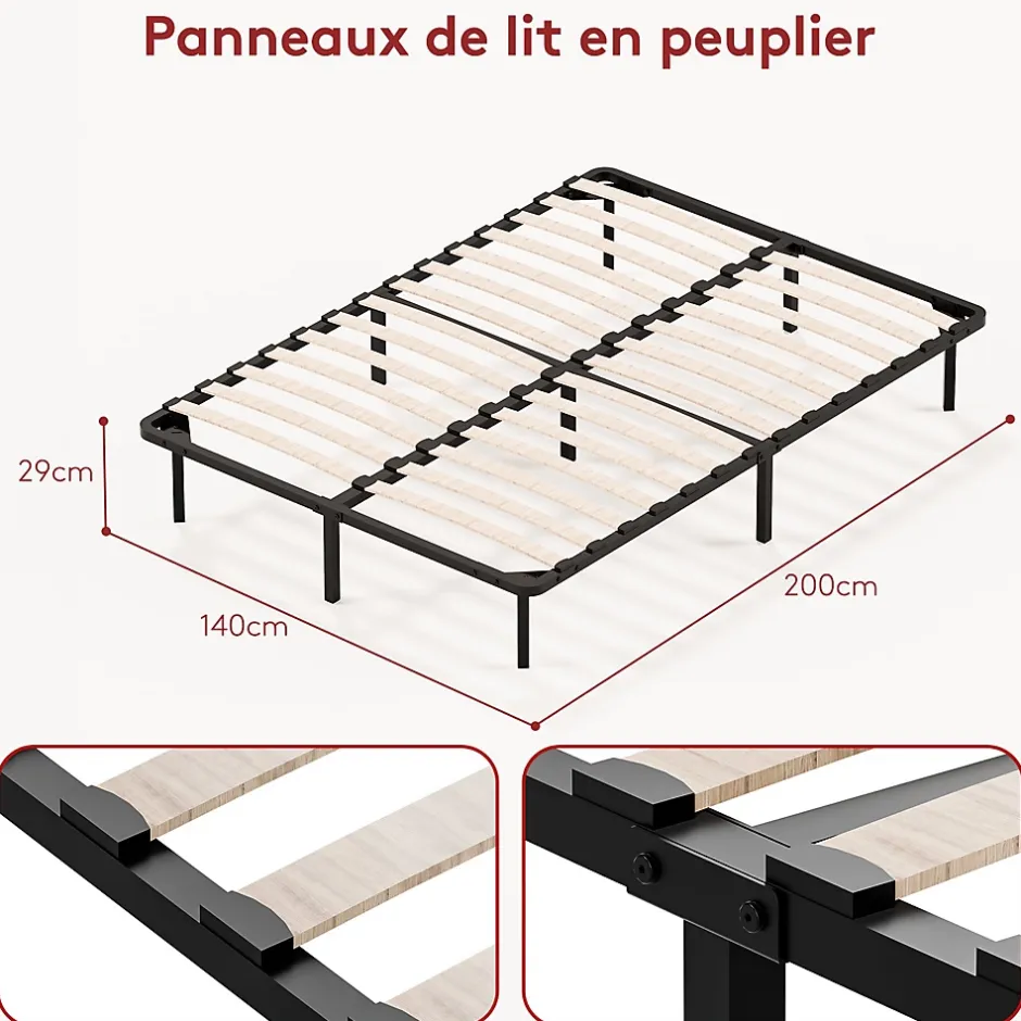 Teeno Dewinner Sommier à Lattes sur Pieds, Lit 2x13 Lattes, 7 Pieds Inclus, 140x200CM Discount