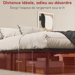 Teeno Dewinner Sommier à Lattes sur Pieds,Lit 2x14 Lattes,7 Pieds Inclus,160x200 CM Outlet