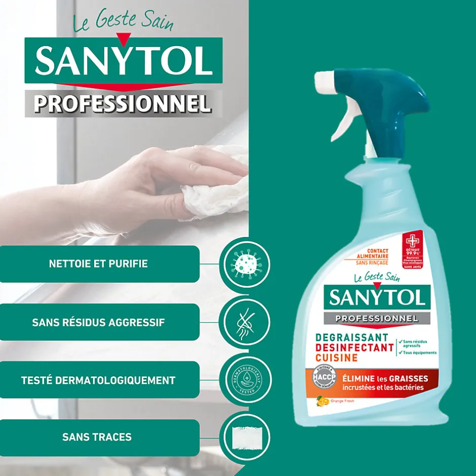 Sanytol Dégraissant désinfectant cuisine agrumes 0,75L