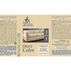 Les Anciens Ebenistes DIRECT COLOR - Recolore le cuir - 250ML GRIS - Les anciens ébénistes