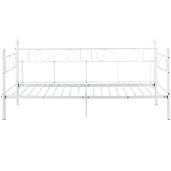 [En.Casa] Divan en Acier Canapé Lit Simple en Métal 200 x 90 cm Blanc en.casa