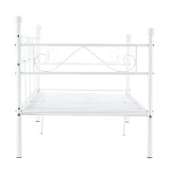 [En.Casa] Divan en Acier Canapé Lit Simple en Métal 200 x 90 cm Blanc en.casa