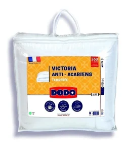 Dodo Couette tempérée 300gr/m² anti-acarians VICTORIA 240x260 cm blanc