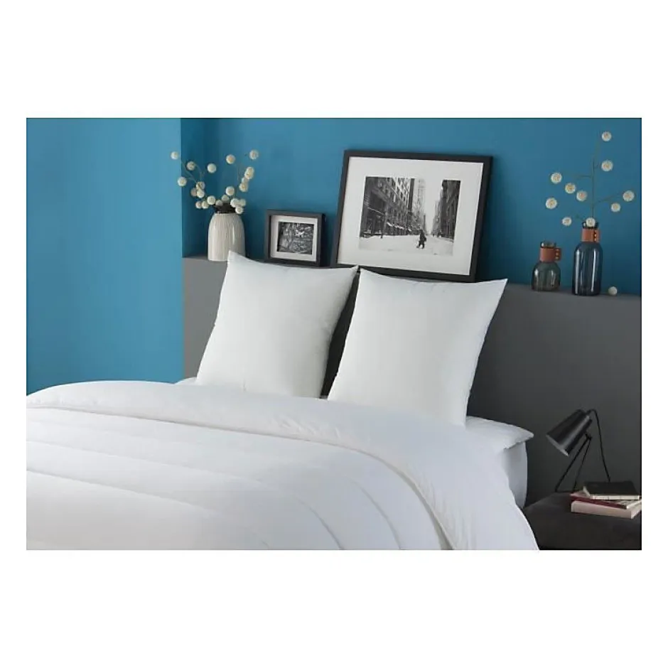 Dodo Lot de 2 oreillers Tendance - 60 x 60 cm - Garnissage 100% Polyester fibre creuse siliconée - Blanc