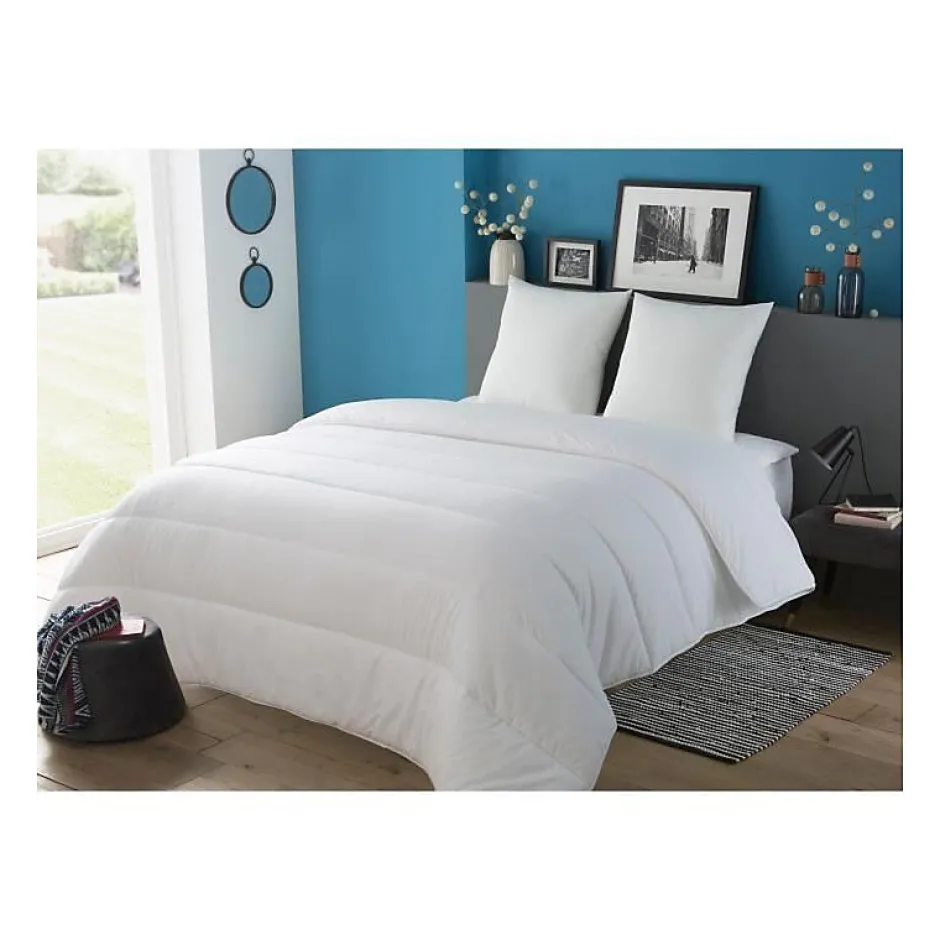 Dodo Lot de 2 oreillers Tendance - 60 x 60 cm - Garnissage 100% Polyester fibre creuse siliconée - Blanc