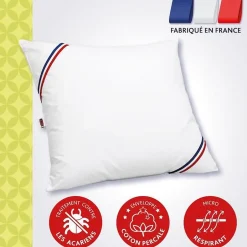 Dodo Oreiller Duvet Oie MORZINE Anti-Acariens 65x65cm blanc