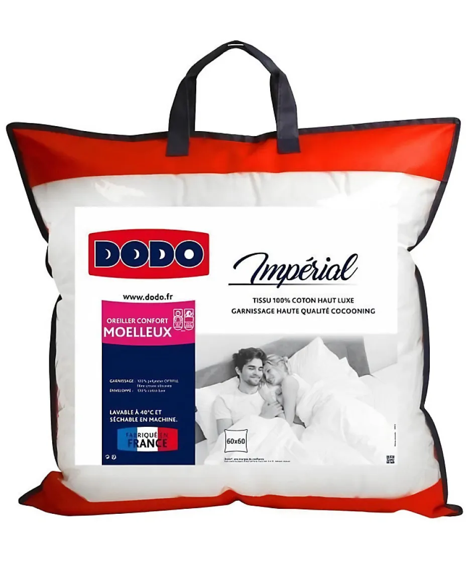 Dodo Oreiller moelleux Imperial - 60 x 60 cm - Blanc
