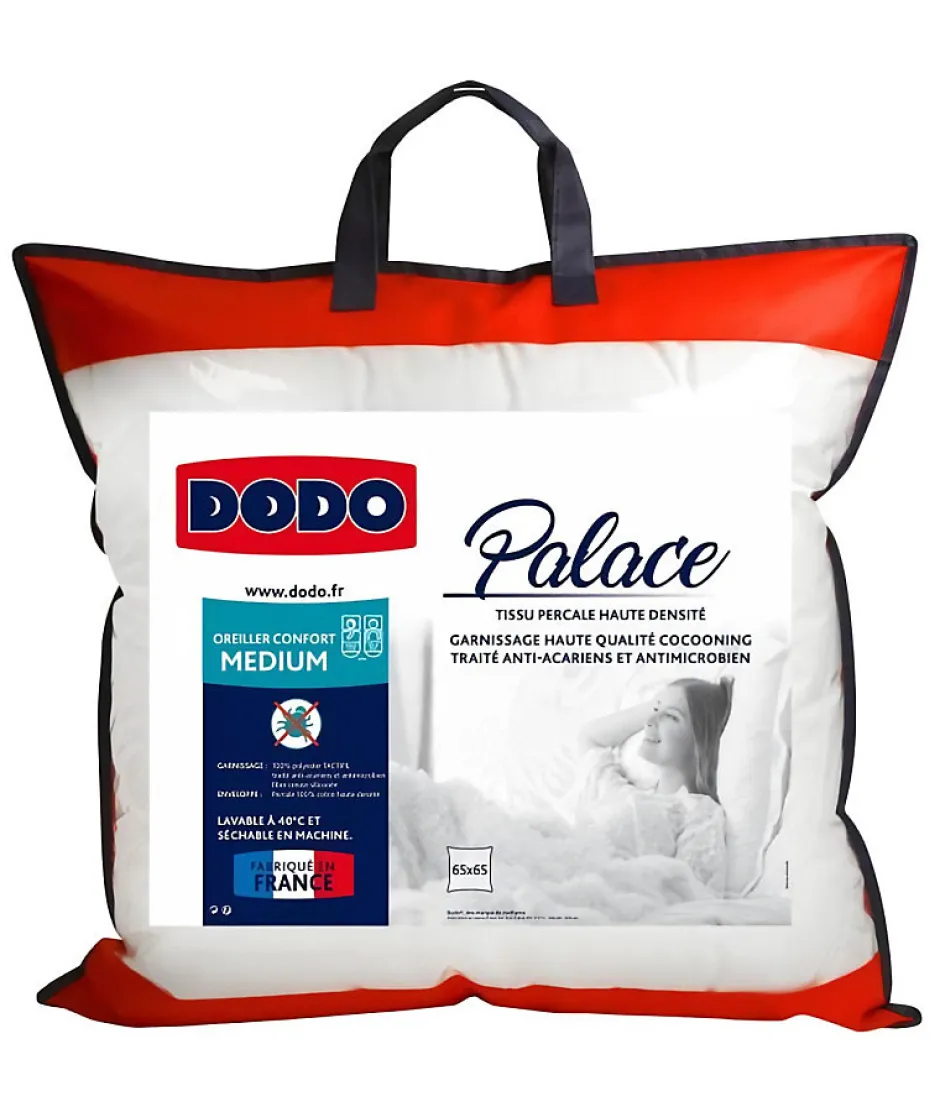 Dodo Oreiller Percale Anti-Acariens PALACE - 65 x 65 cm
