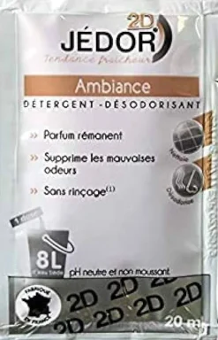 Le Plus De L'Entretien Dosettes 2D détergent nettoyant désodorisant - Jédor - Parfum Ambiance (100 dosettes)