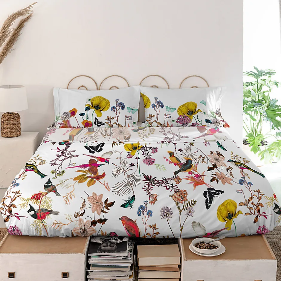 Happyfriday Drap Birds of paradise 100% Coton