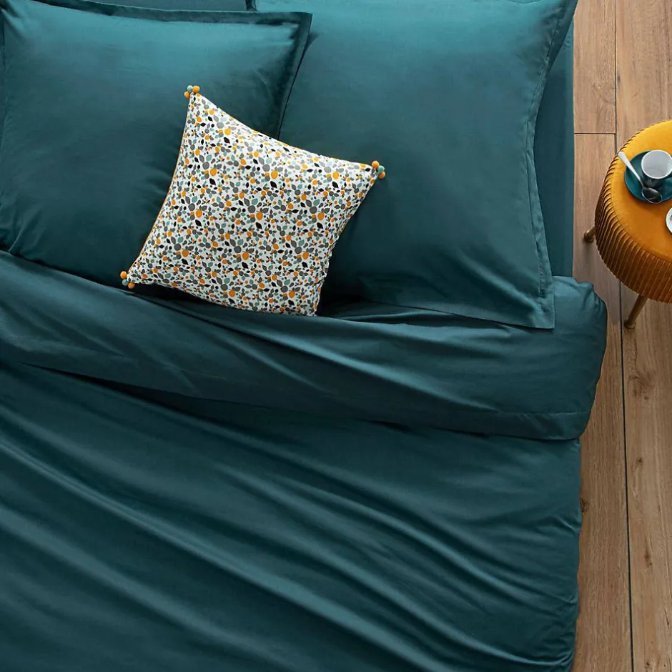 Atmosphera Créateur D'Intérieur Drap en coton - bleu canard 240x290 cm - Atmosphera