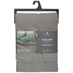 Atmosphera Créateur D'Intérieur Drap en coton - gris - 180x290 cm - Atmosphera