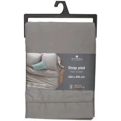 Atmosphera Créateur D'Intérieur Drap en coton - gris 240x290 cm - Atmosphera