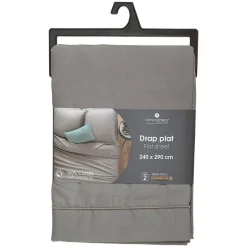 Atmosphera Créateur D'Intérieur Drap en coton - gris 240x290 cm - Atmosphera