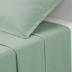 Atmosphera Créateur D'Intérieur Drap en coton - vert céladon 240x290 cm - Atmosphera