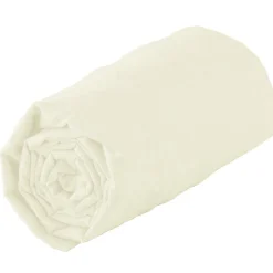 Tradilinge Drap housse 100% coton biologique - bonnet 30 cm (160x200 cm - Sable)