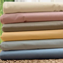 Tradilinge Drap housse 100% coton biologique - bonnet 30 cm (160x200 cm - Sable)