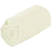 Tradilinge Drap housse 100% coton biologique - bonnet 30 cm (90x200cm - Sable)