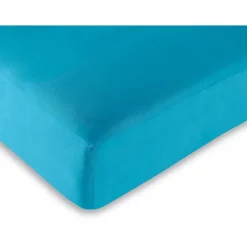 Univers Décor Drap housse 57 fils/cm² toutes dimensions - Turquoise - 200 x 200 cm