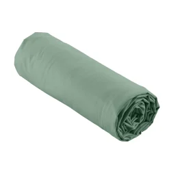 Douceur D'Intérieur DRAP HOUSSE 2 PERSONNES PERCALE UNI 78 FILS PERCALINE TILLEUL - 160x200cm - Vert tilleul Clearance