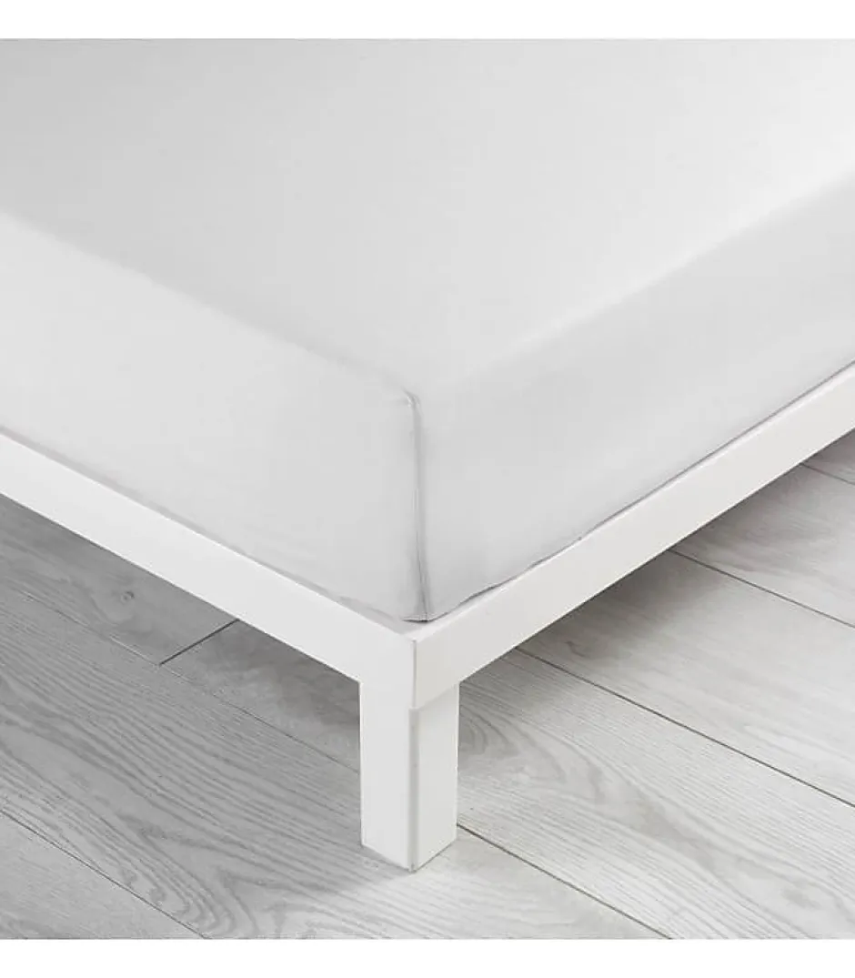 Douceur D'Intérieur DRAP HOUSSE 2 PERSONNES UNI 57 FILS LINA BLANCHE - 140x190cm - Blanc