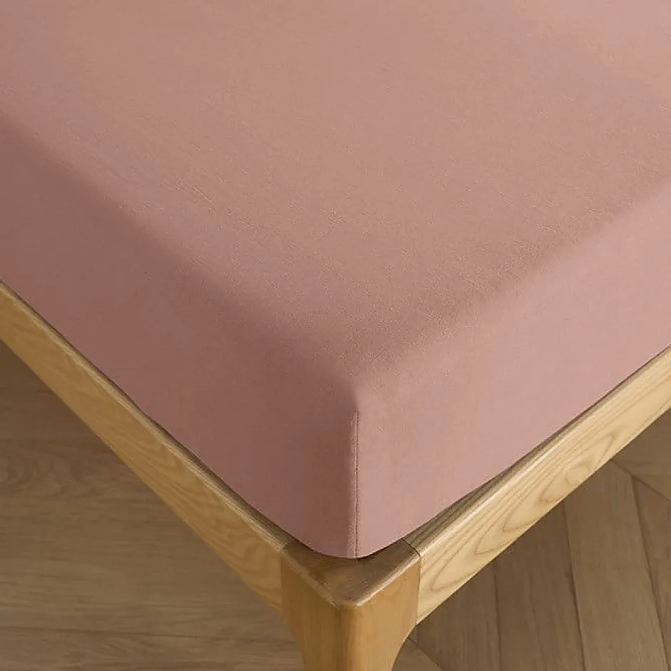 Coton Pur Drap housse 180 x 200 cm bonnet 30 cm "Prémium" pour lit 2 places King Size - Prémium Vieux Rose Clearance