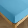 Coton Pur Drap housse 200 x 200 cm bonnet 30 cm "Prémium" pour lit 2 places King Size - Prémium Cyan Outlet