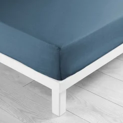 Douceur D'Intérieur Drap housse 140 x 190 cm bonnet 30 cm Mmicrofibre Oscar Bleu Nuit Outlet