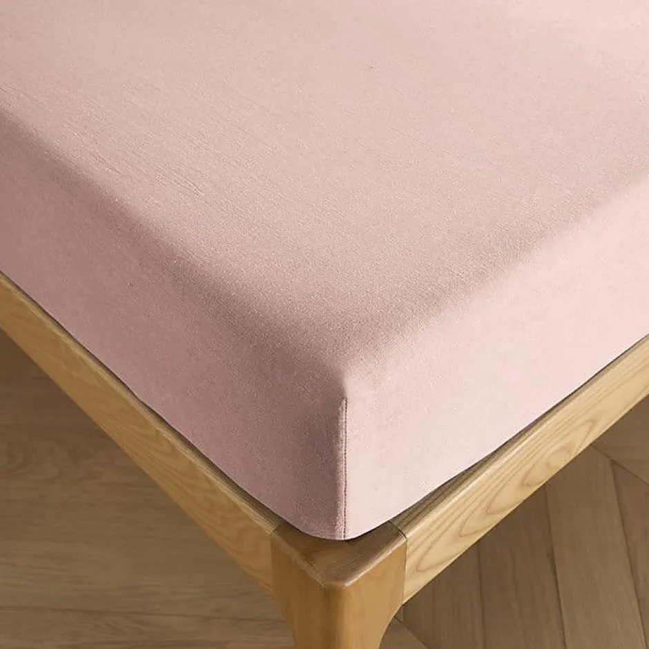 Coton Pur Drap housse 180 x 200 cm bonnet 30 cm "Prémium" pour lit 2 places King Size - Prémium Rose Dragée Online
