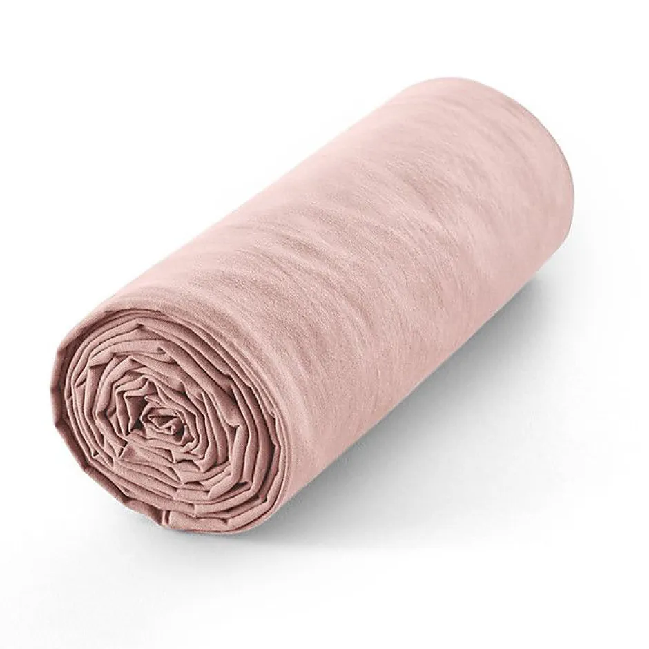 Coton Pur Drap housse 180 x 200 cm bonnet 30 cm "Prémium" pour lit 2 places King Size - Prémium Rose Dragée Online