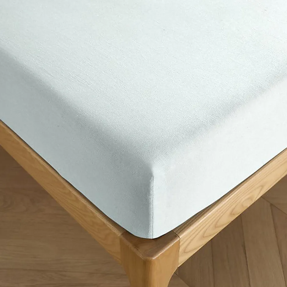 Coton Pur Drap housse 160 x 200 cm bonnet 30 cm "Prémium" pour lit 2 places - Prémium Menthe Discount