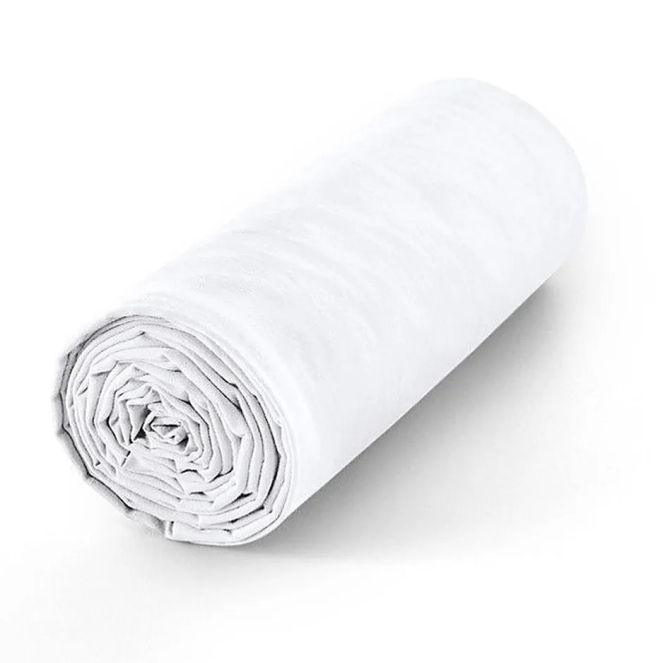 Coton Pur Drap housse 140 x 190 cm bonnet 30 cm "Prémium" pour lit 2 places - Prémium Neige