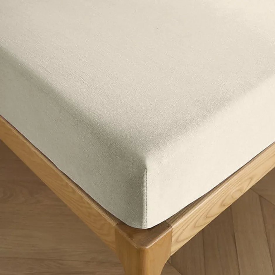 Coton Pur Drap housse 90 x 190 cm bonnet 30 cm "Prémium" pour lit 1 place - Prémium Sable New