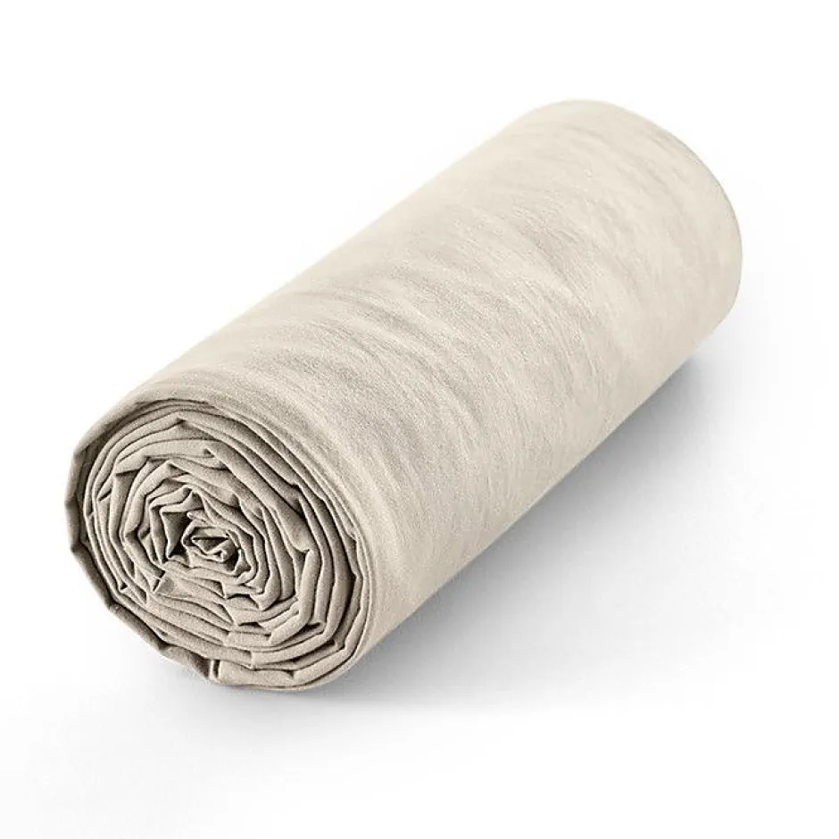 Coton Pur Drap housse 90 x 190 cm bonnet 30 cm "Prémium" pour lit 1 place - Prémium Sable New