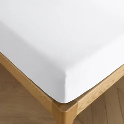 Coton Pur Drap housse 90 x 190 cm bonnet 30 cm "Prémium" pour lit 1 place - Prémium Neige