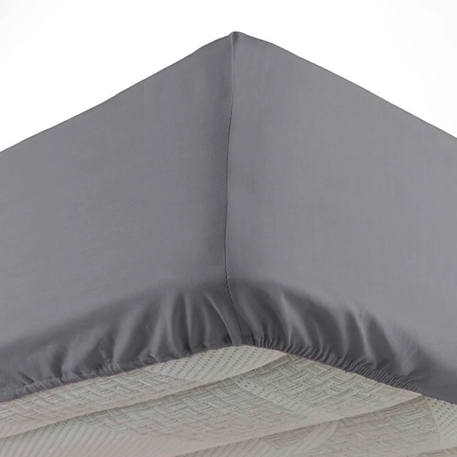 Douceur D'Intérieur Drap housse 140 x 190 cm bonnet 30 cm Mmicrofibre Oscar Anthracite
