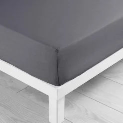 Douceur D'Intérieur Drap housse 140 x 190 cm bonnet 30 cm Mmicrofibre Oscar Anthracite
