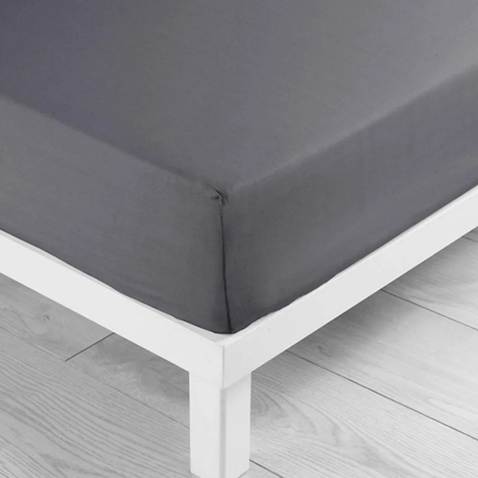 Douceur D'Intérieur Drap housse 140 x 190 cm bonnet 30 cm Mmicrofibre Oscar Anthracite