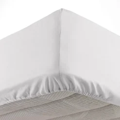 Douceur D'Intérieur Drap housse 140 x 190 cm bonnet 30 cm microfibre Oscar Blanc Outlet