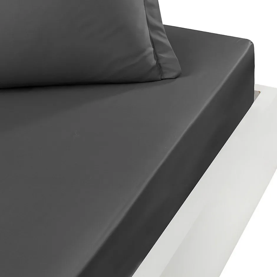 Sensei Maison Drap housse bonnet 40 cm en percale coton PLUSAnthracite 200x200 cm SOFT PERCALE