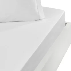 Sensei Maison Drap housse bonnet 40 cm en percale coton PLUSBlanc 160x200 cm SOFT PERCALE