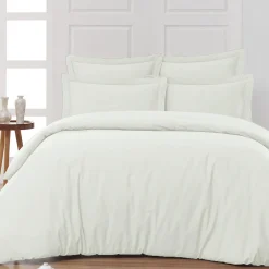 Sensei Maison Drap housse bonnet 40 cm en percale coton PLUSEcru 180x200 cm SOFT PERCALE