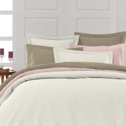 Sensei Maison Drap housse bonnet 40 cm en percale coton PLUSEcru 180x200 cm SOFT PERCALE
