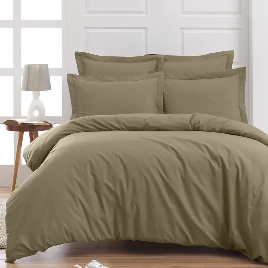 Sensei Maison Drap housse bonnet 40 cm en percale coton PLUSTaupe 180x200 cm SOFT PERCALE New