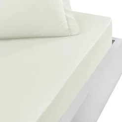 Sensei Maison Drap housse bonnet 40 cm en percale coton PLUSEcru 140x200 cm SOFT PERCALE