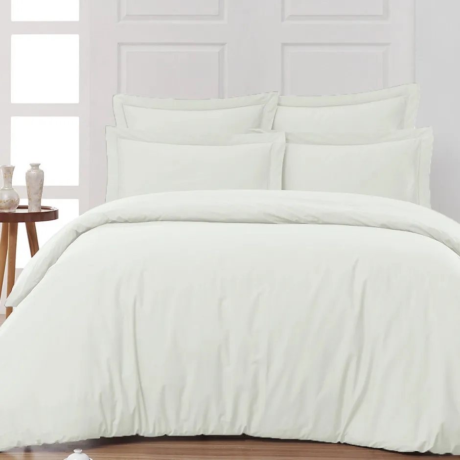 Sensei Maison Drap housse bonnet 40 cm en percale coton PLUSEcru 140x200 cm SOFT PERCALE