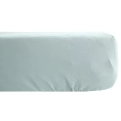 Linnea Drap housse CONCERTO satin de coton 160x200 cm bonnet 35 cm uni vert Lichen Hot