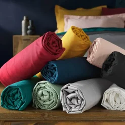 Eden Drap housse coton 57 fils noir 90 x 190 cm