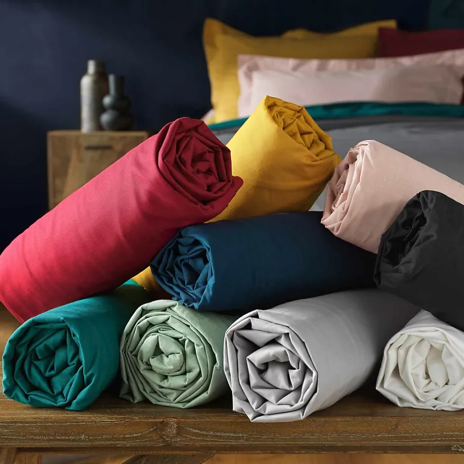Eden Drap housse coton 57 fils noir 90 x 190 cm